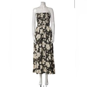 POSSE floral strapless long dress- size US 4/ Small